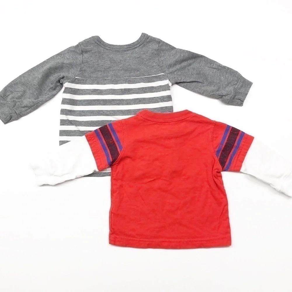 Carter's baby boys printed long sleeve shirt set